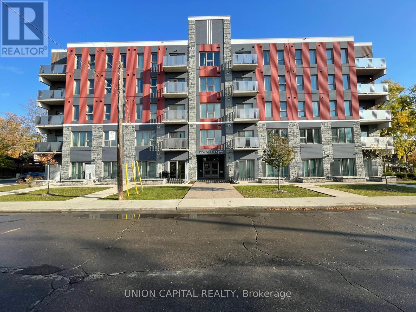 120 - 77 Leland Street, Hamilton, ON - Outdoor With Facade
