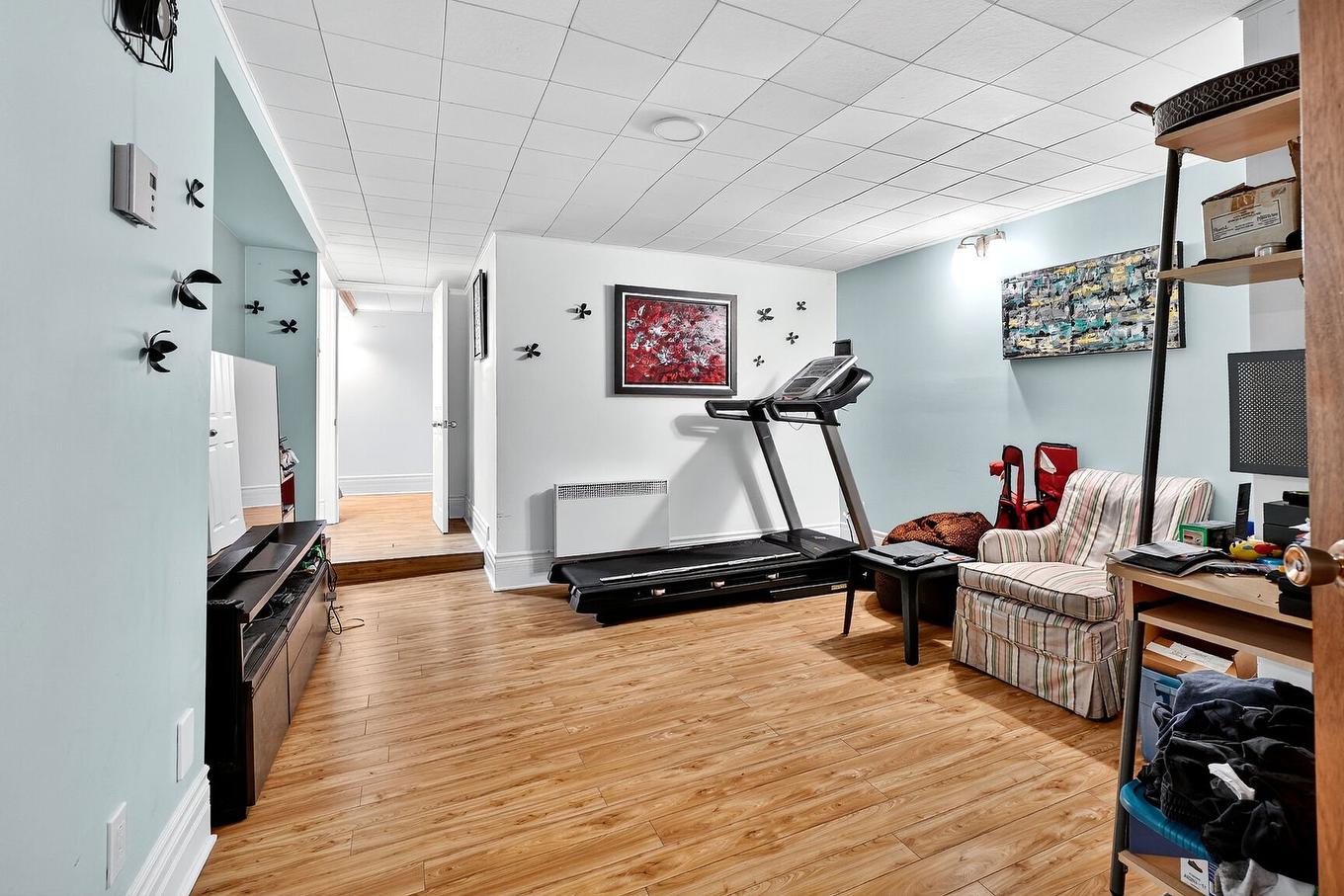 Family room - 6875 - 6879 Rue Fabre, Montréal (Rosemont/La Petite-Patrie), QC - Indoor Photo Showing Gym Room