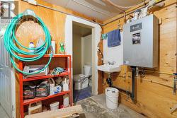 Two piece bathroom inside garage -