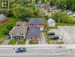 Aerial perspective of suburban area -