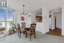 Floor to ceiling windows in open concept -