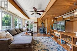 Living room corner Jotul propane fireplace -