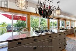 Patio doors to deck with propane hookup for BBQ -