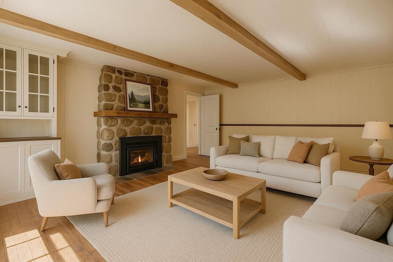 Salon - 305 Ch. Du Tour-Du-Lac, Sainte-Agathe-Des-Monts, QC - Indoor Photo Showing Living Room With Fireplace