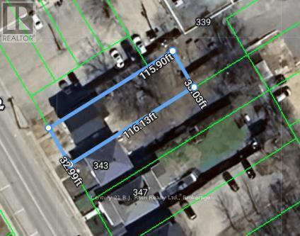 Property Line, public parking across the street - 339 First Street, Midland, ON