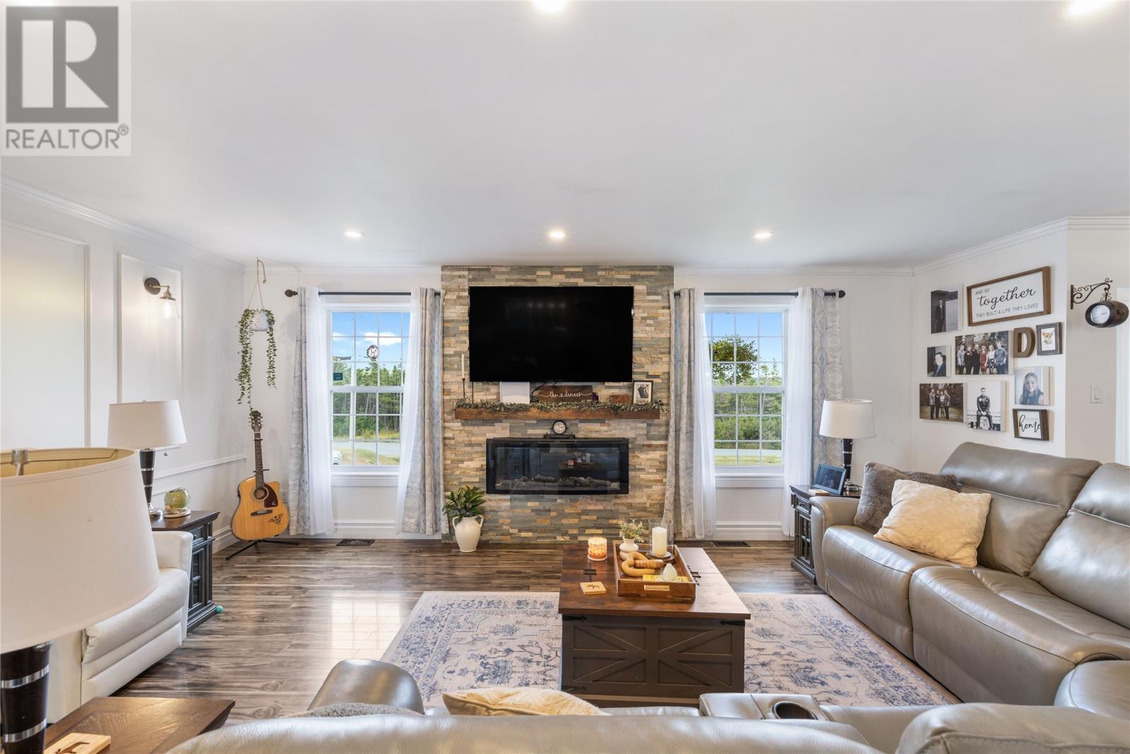 22-24 Kingmans Cove Road, Fermeuse, NL - Indoor Photo Showing Living Room With Fireplace