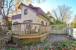 Granite stone patio on the north side of the home. -