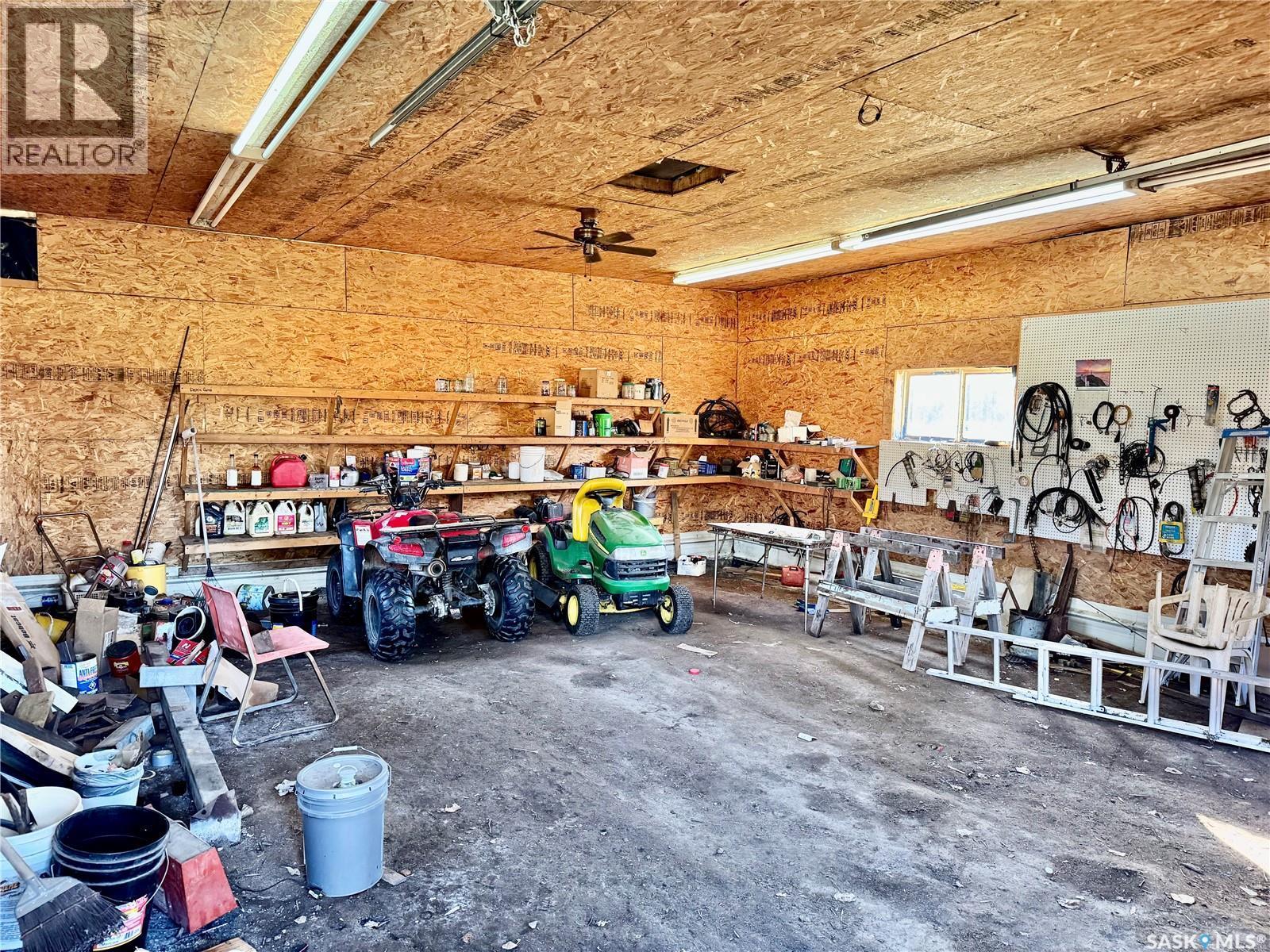 Neufeld Spalding Acreage, Spalding Rm No. 368, SK - Indoor Photo Showing Garage