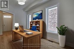 Den staged as home office -