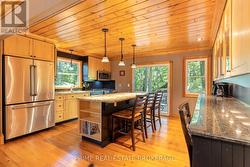 Glass sliding doors lead to spacious dining deck -