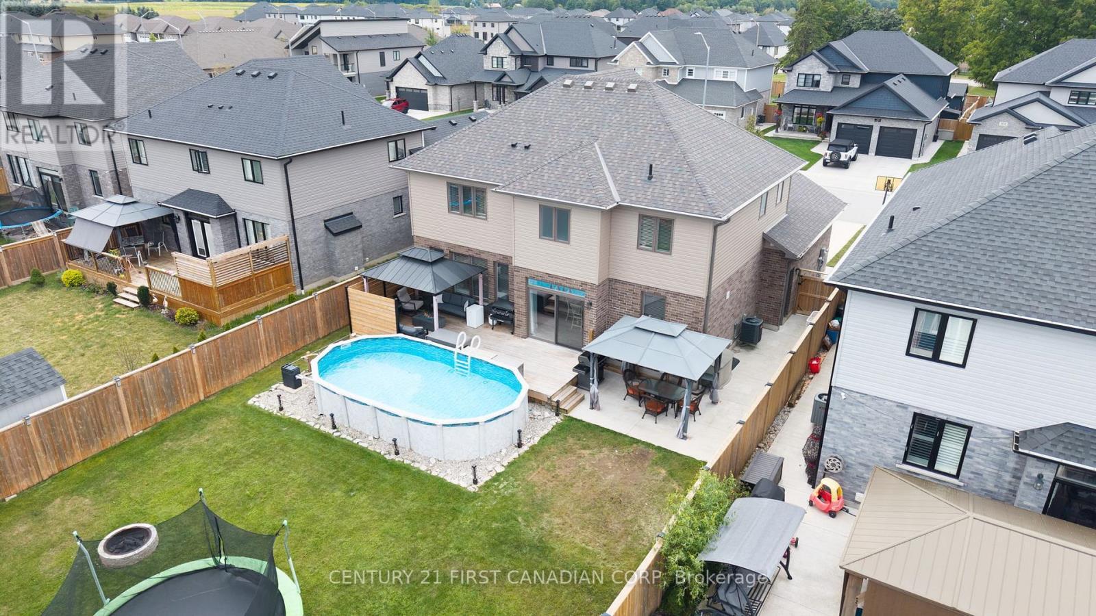 99 Thames Springs Crescent, Zorra (Thamesford), ON - Outdoor With Above Ground Pool With Deck Patio Veranda
