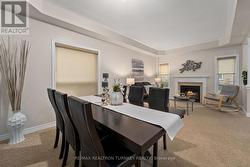 Enjoy dinner near the fire -