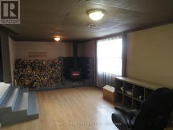Family room with wood brning stove -