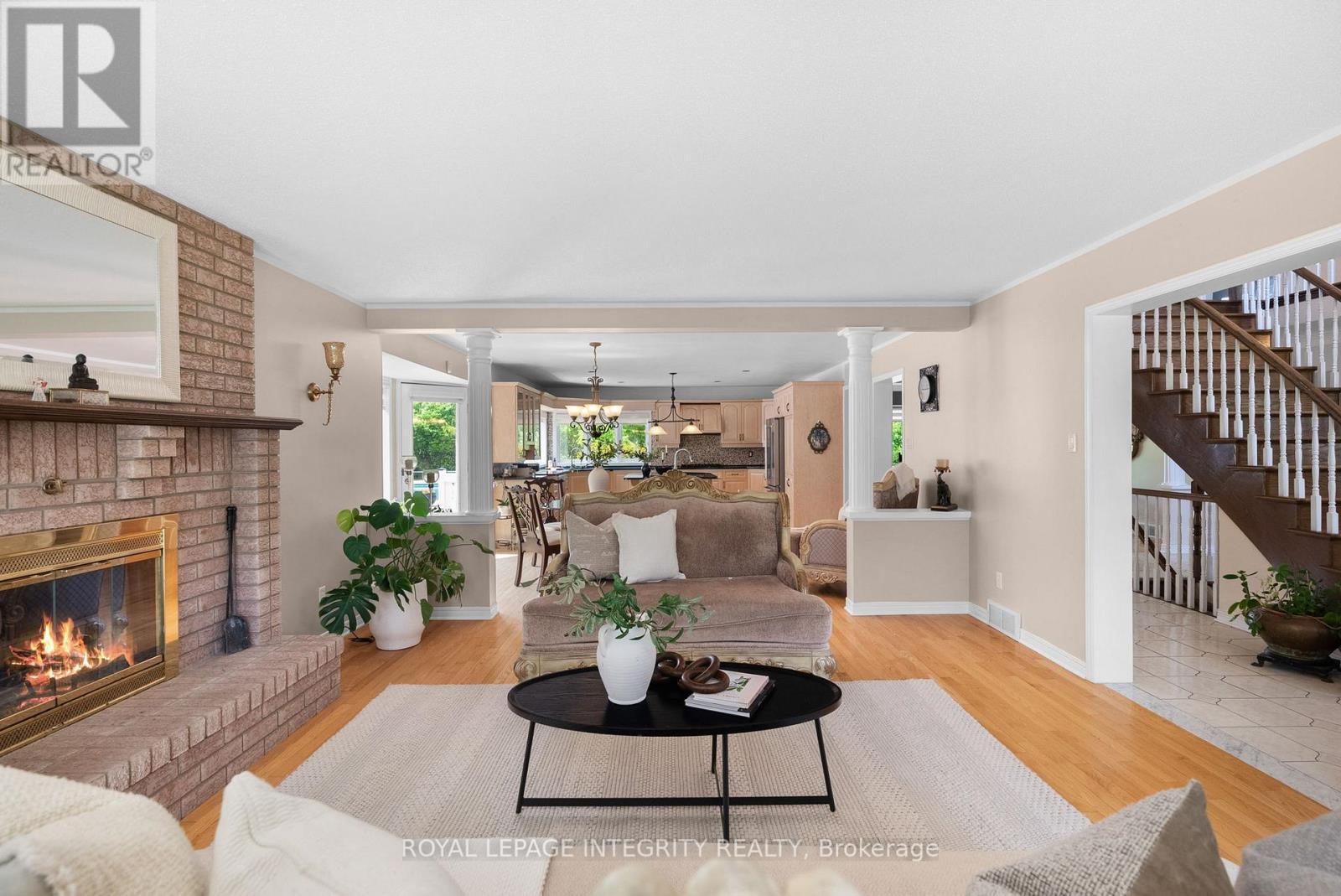 22 Marchbrook Circle, Ottawa, ON - Indoor Photo Showing Living Room With Fireplace