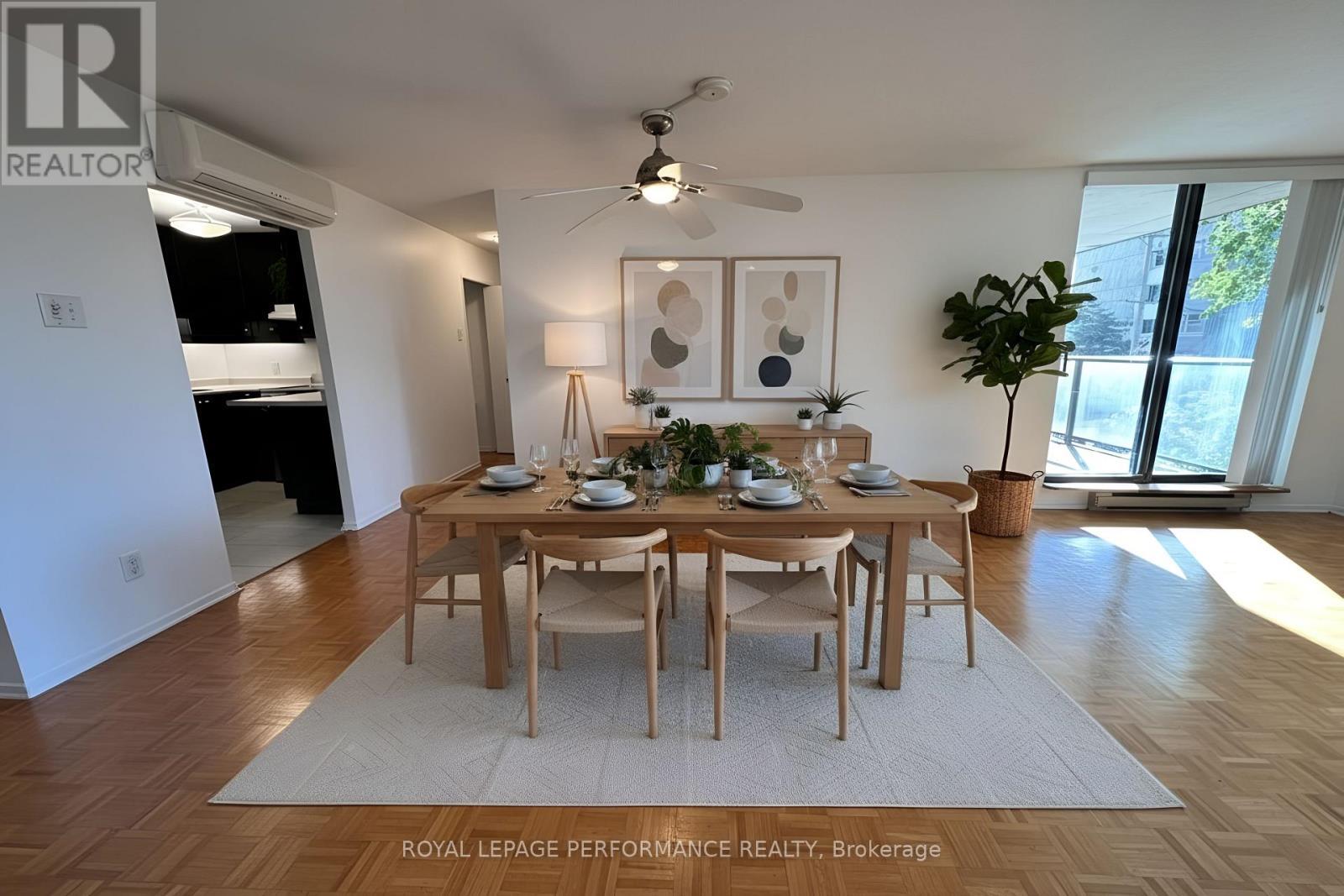 This photograph is virtually staged. - 308 - 475 Laurier Avenue W, Ottawa, ON - Indoor Photo Showing Dining Room