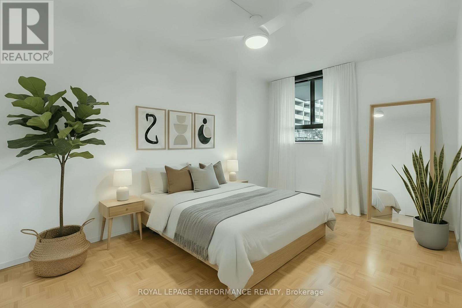 This photograph is virtually staged - 308 - 475 Laurier Avenue W, Ottawa, ON - Indoor Photo Showing Bedroom