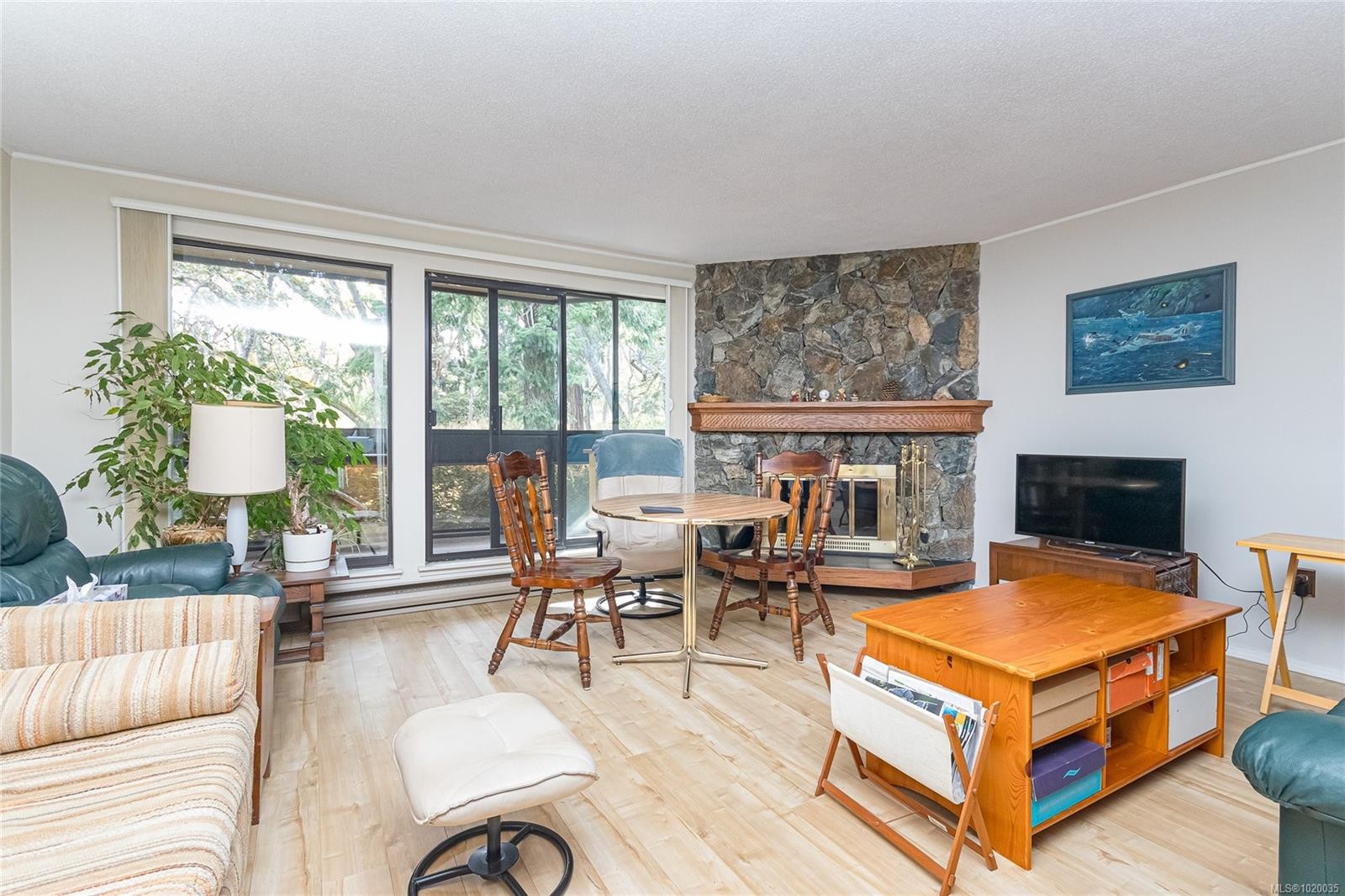 304-1106 Glenora Pl, Saanich, BC - Indoor Photo Showing Living Room With Fireplace