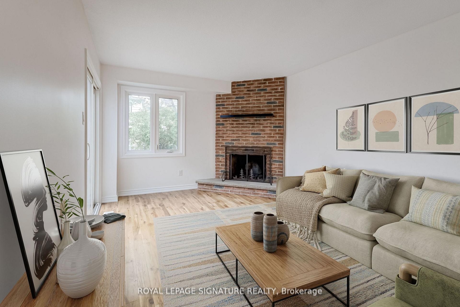 36 Denlow Drive, Brampton, ON - Indoor Photo Showing Living Room With Fireplace