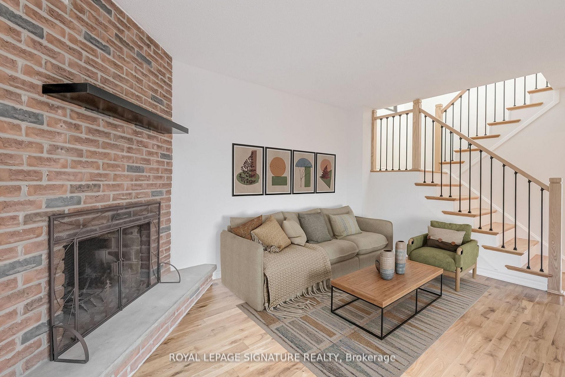 36 Denlow Drive, Brampton, ON - Indoor Photo Showing Living Room With Fireplace