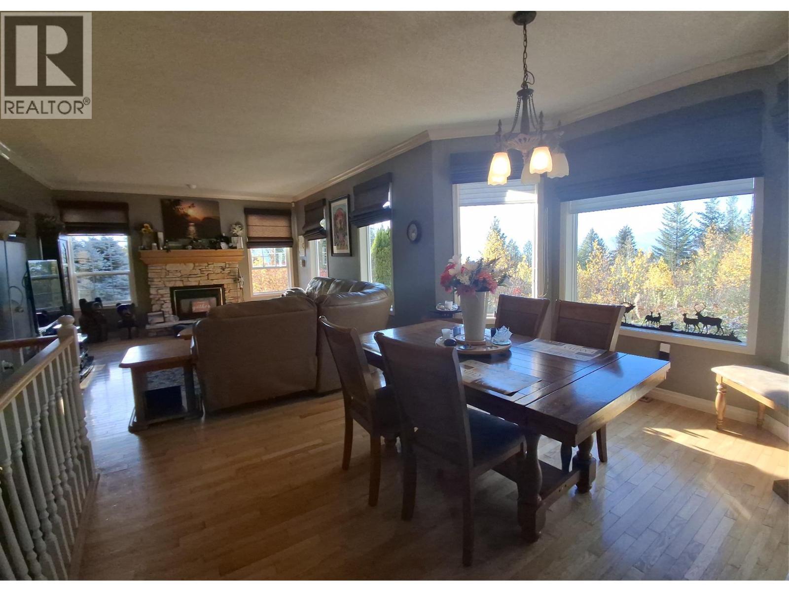 3267 Roncastle Road, Blind Bay, BC - Indoor Photo Showing Dining Room With Fireplace