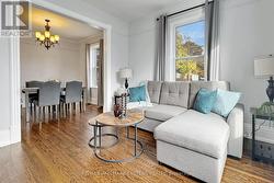 Open to living room for entertaining -