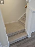 Stairs featuring baseboards and wood finished floors -
