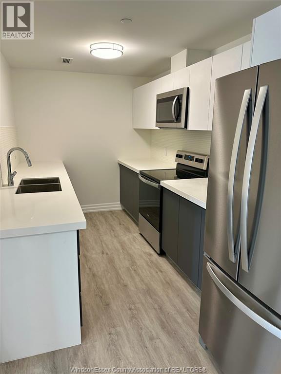 3320 Stella Crescent Unit# 212, Windsor, ON - Indoor Photo Showing Kitchen With Double Sink