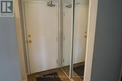 Entrance door and closet with mirror doors -