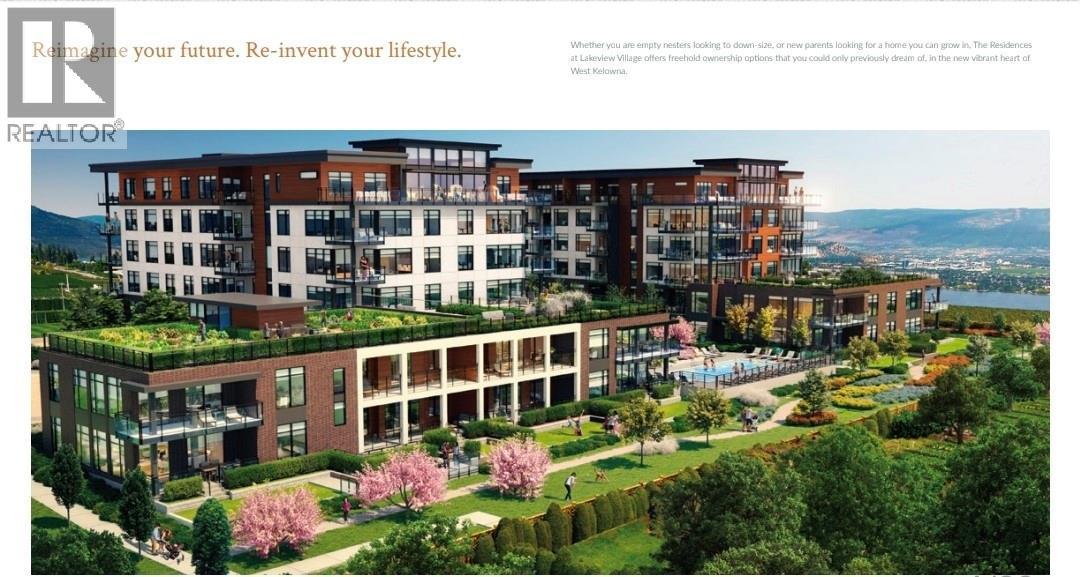 Rendering of completed building & landscaping - 2760 Olalla Road Unit# 207, West Kelowna, BC -