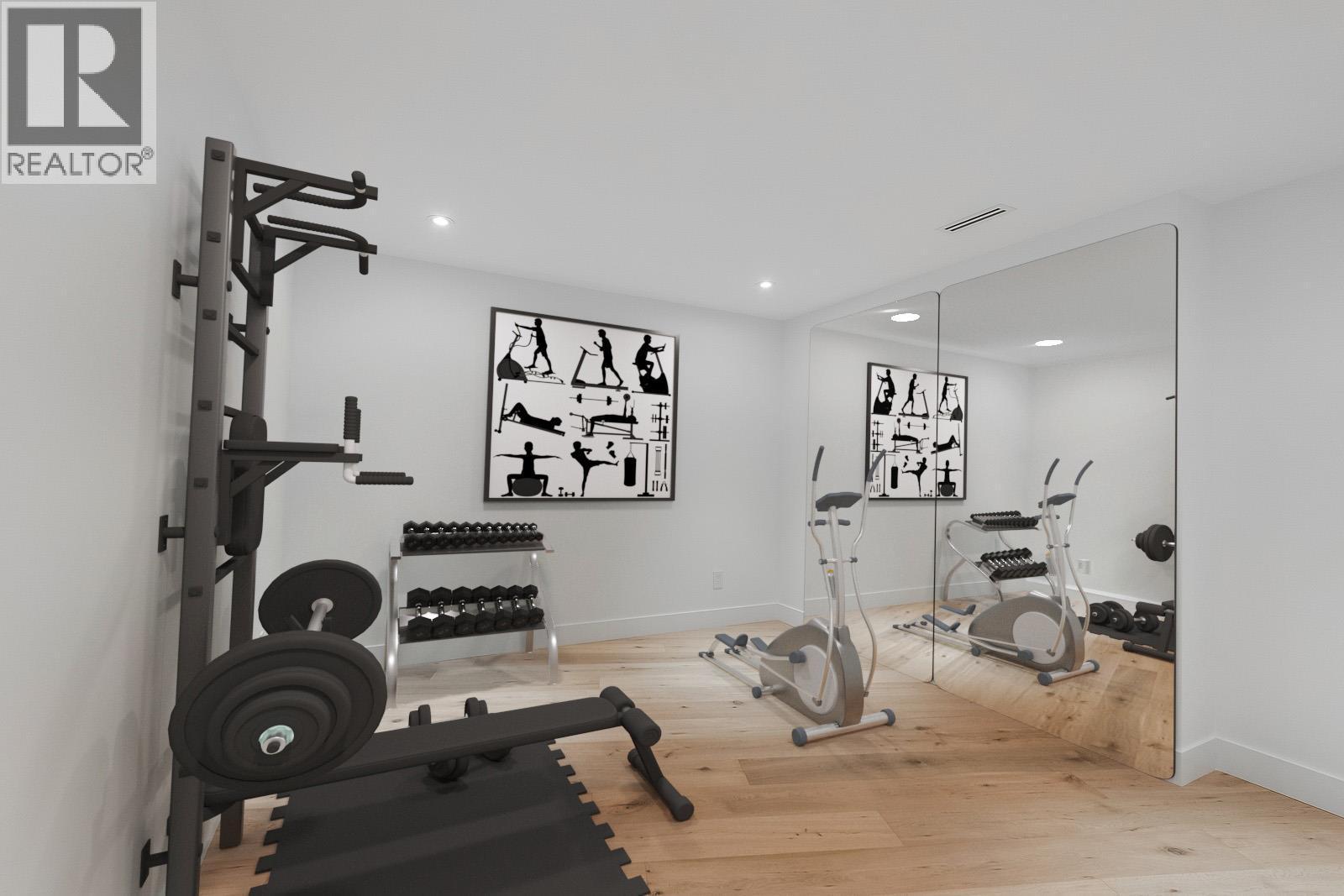Virtually Staged - 1122 Pearcy Court, Kelowna, BC - Indoor Photo Showing Gym Room