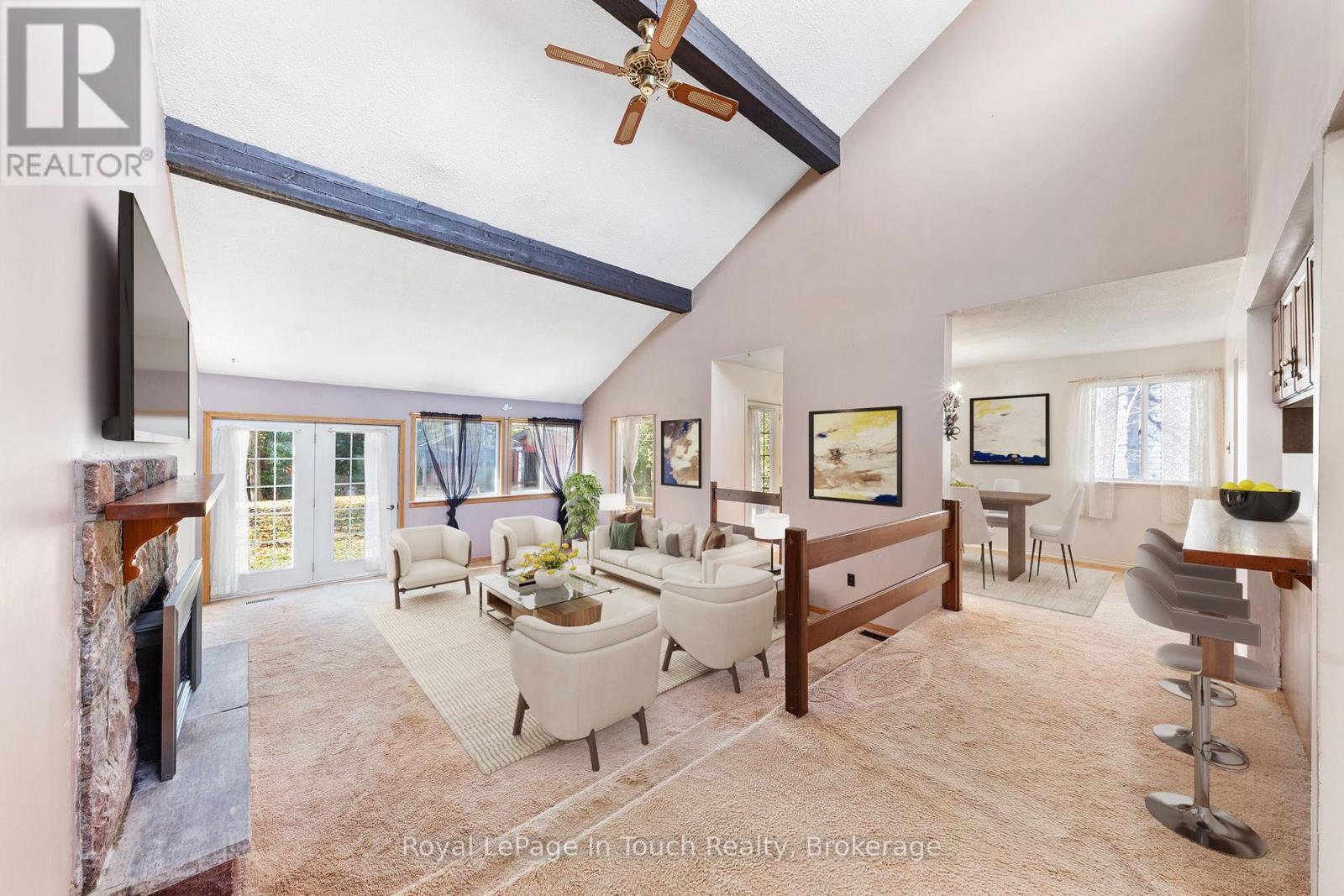 Virtually Staged Great Room - 2 Coppercliff Crescent, Tiny, ON - Indoor