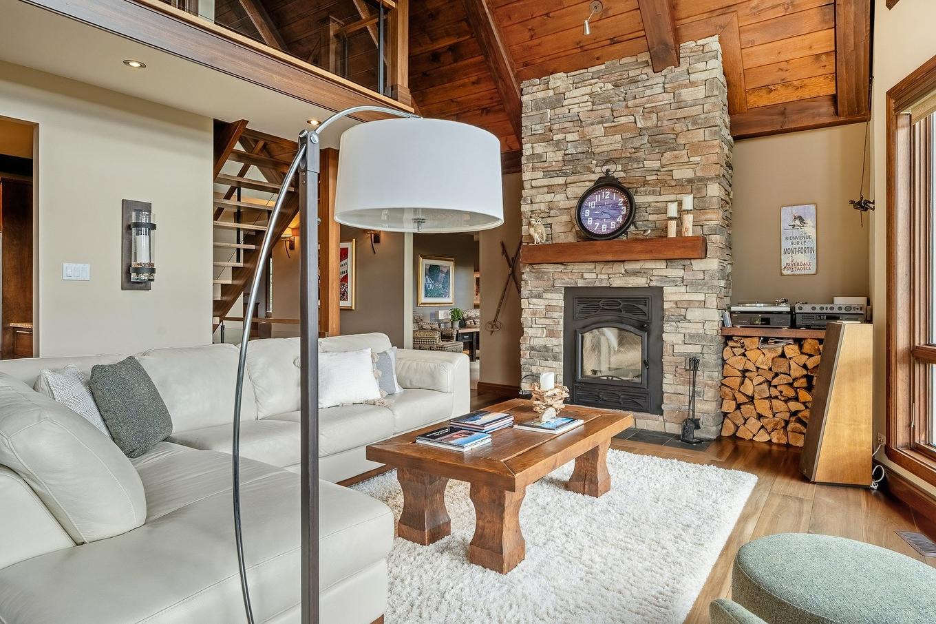 Living room - 1835 Rue De La Forêt, Sainte-Adèle, QC - Indoor Photo Showing Living Room With Fireplace