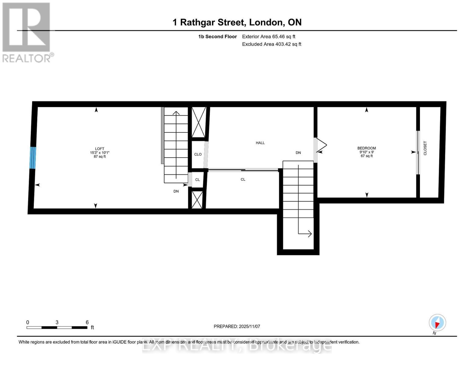 Unit 1B Upper Floor Plan - 1 Rathgar Street, London East (East L), ON - Other