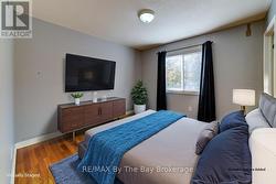 primary bedroom with virtual furniture -