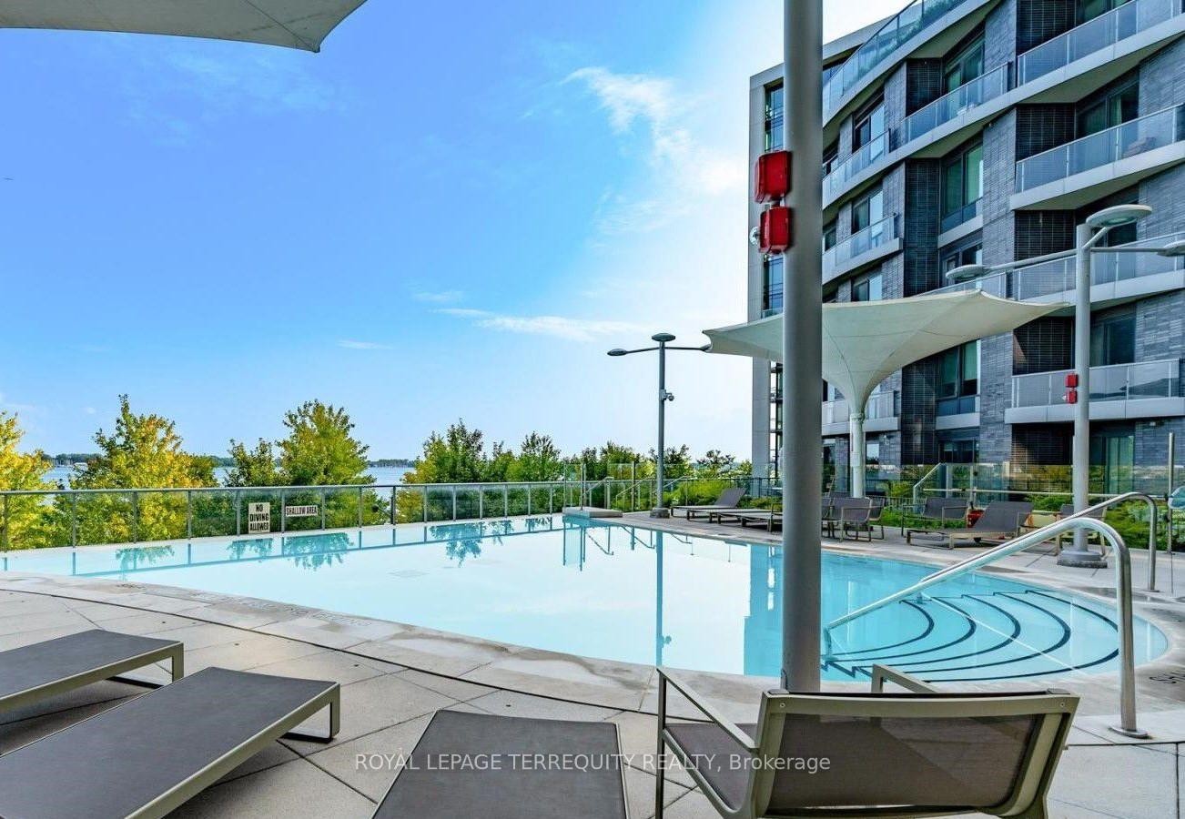307-1 Edgewater Drive, Toronto, ON - Outdoor With In Ground Pool With Balcony