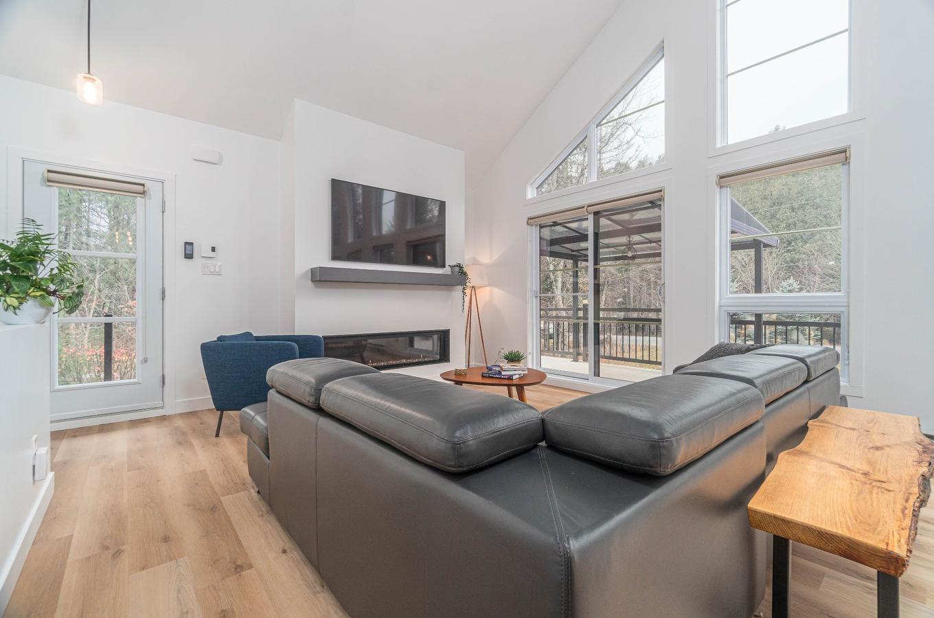 Living room - 120 Ch. Du Faubourg, Mont-Tremblant, QC - Indoor Photo Showing Living Room With Fireplace