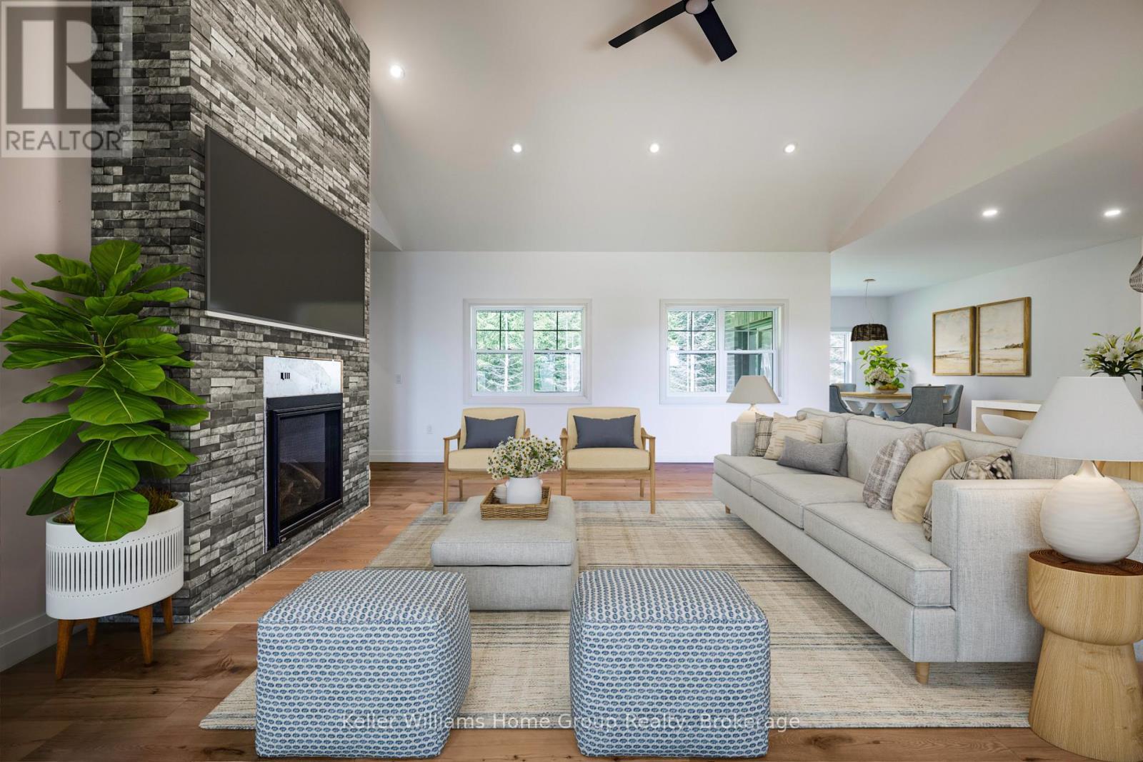 537266 Main Street, Melancthon, ON - Indoor Photo Showing Living Room With Fireplace