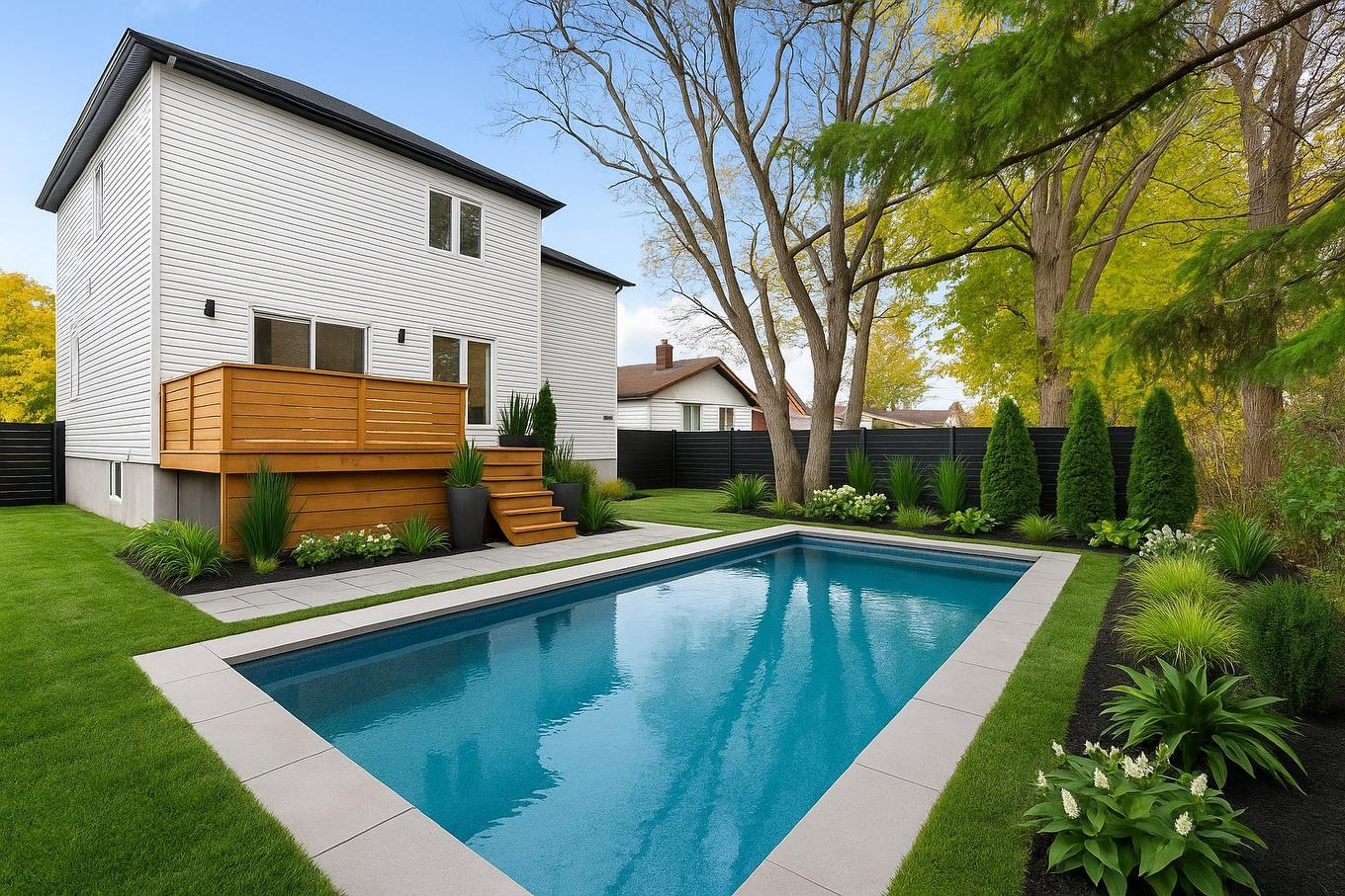 Backyard - 7 Rue Lavigne, Boisbriand, QC - Outdoor With In Ground Pool With Backyard