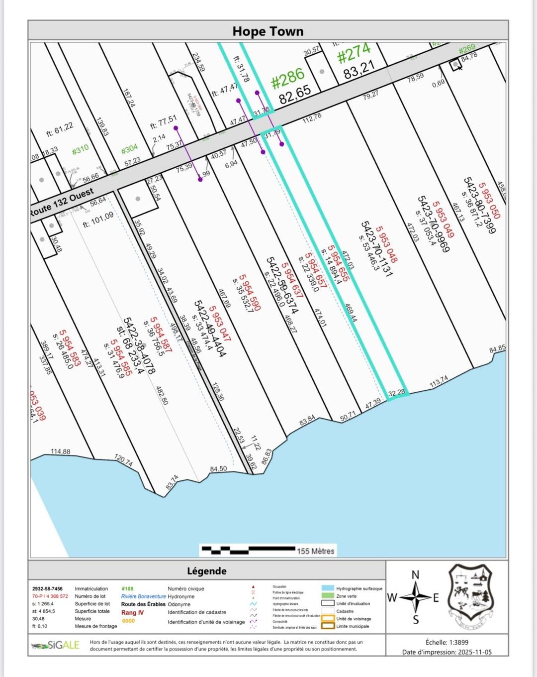 Land/Lot - Route 132 E., Hope Town, QC