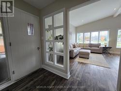 A view to the large living room. -