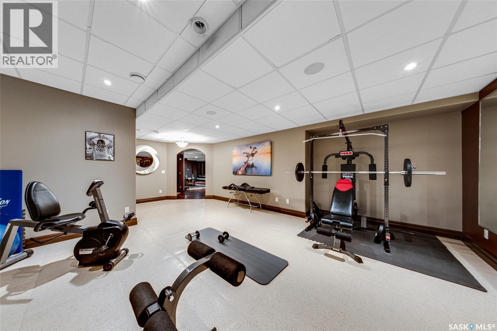 72 Rivers Edge Lane, Corman Park Rm No. 344, SK - Indoor Photo Showing Gym Room