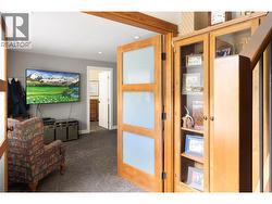 double French doors to basement area -