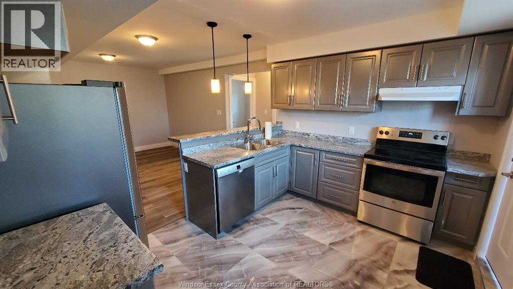 3985 Grand Marais Road East Unit# B, Windsor, ON - Indoor Photo Showing Kitchen With Double Sink