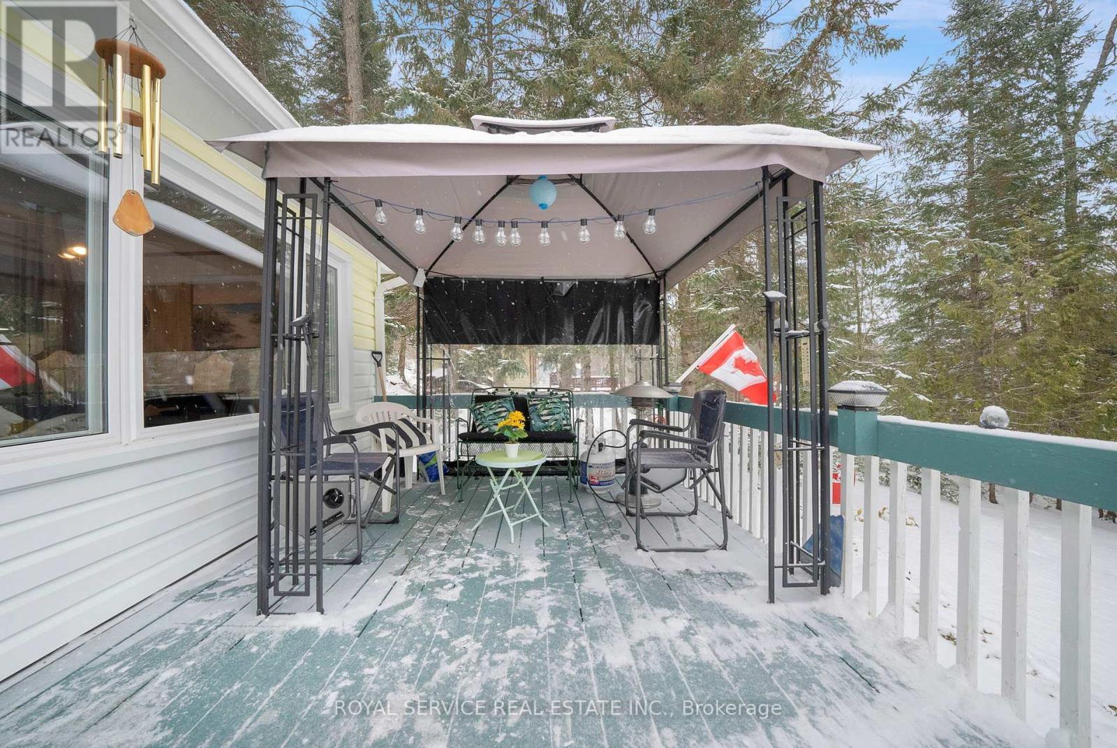 Front Deck with Gazebo Included - 1039 Grace River Road, Highlands East (Monmouth), ON - Outdoor With Deck Patio Veranda