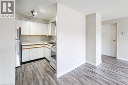 Spacious European-style kitchen with ceiling fan, double sink, ample cabinetry, fridge, stove, and microwave included -