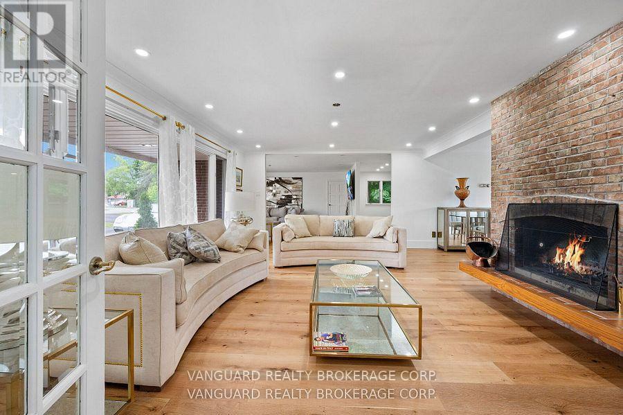 80 Kleins Crescent, Vaughan, ON - Indoor Photo Showing Living Room With Fireplace