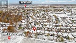 Winter View of Home, Vineyard and Lake Ontario -