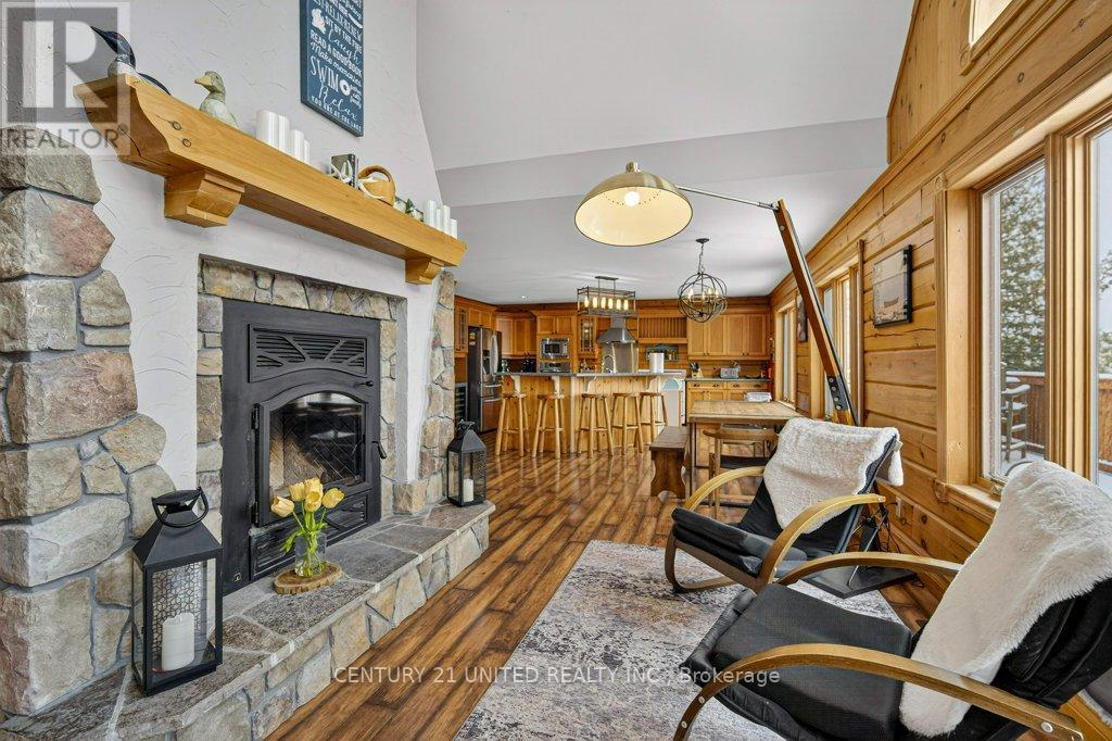 2 Darvell Lane, Trent Lakes, ON - Indoor Photo Showing Living Room With Fireplace