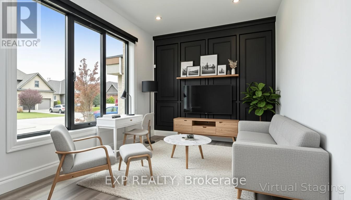 Virtually staged - alternative office / den decor - 253 - 9861 Glendon Drive, Middlesex Centre (Komoka), ON