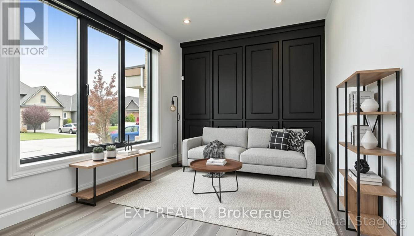 Virtually staged - alternative office / den decor - 253 - 9861 Glendon Drive, Middlesex Centre (Komoka), ON